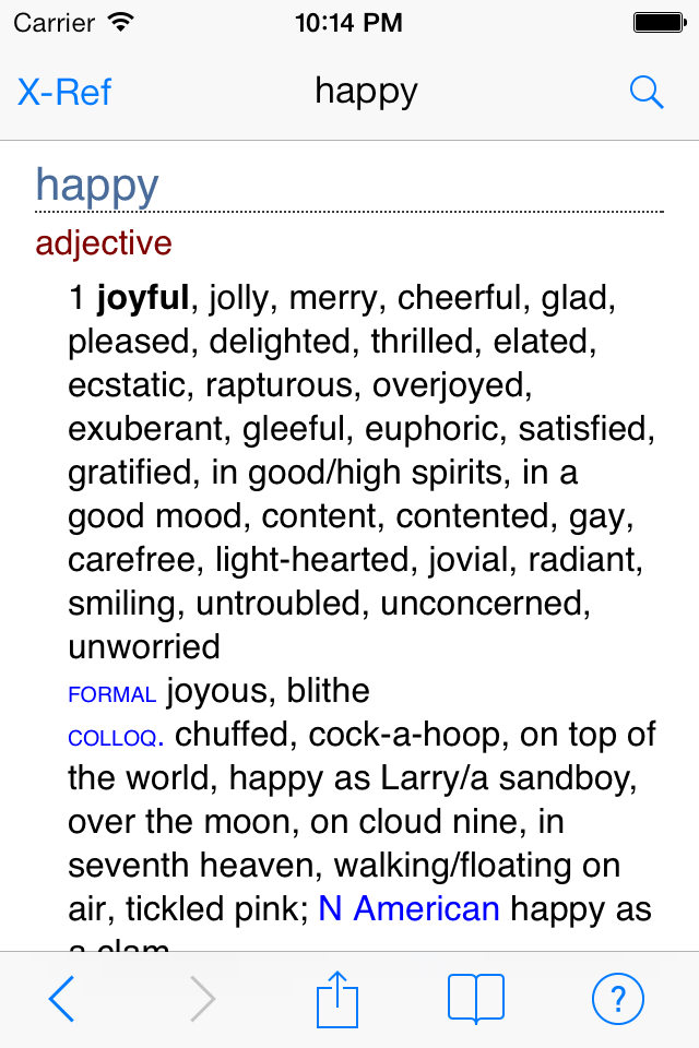Chambers Thesaurus word results
