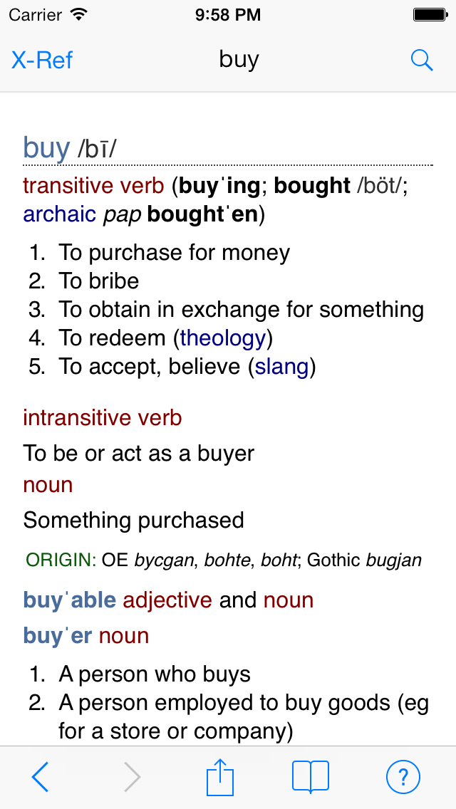 Chambers Dictionary purchase screen