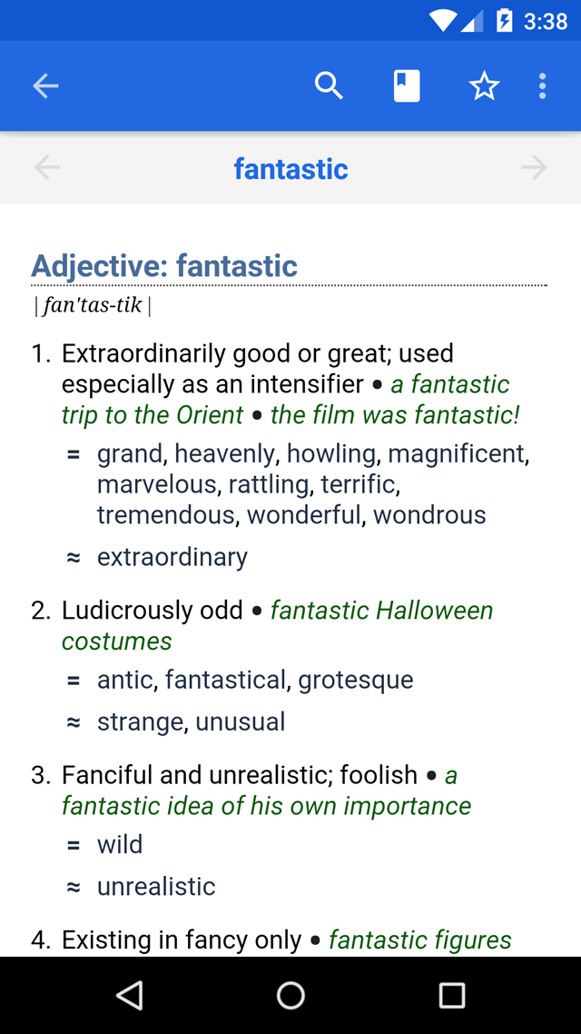 WordWeb Android app screen 1