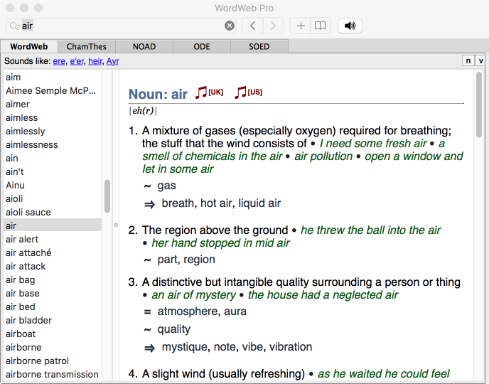 free dictionary thesaurus download for mac